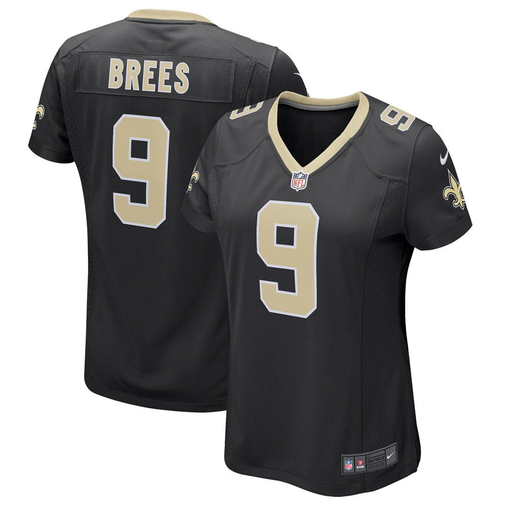Women s New Orleans Saints Drew Brees Game Player Jersey Black