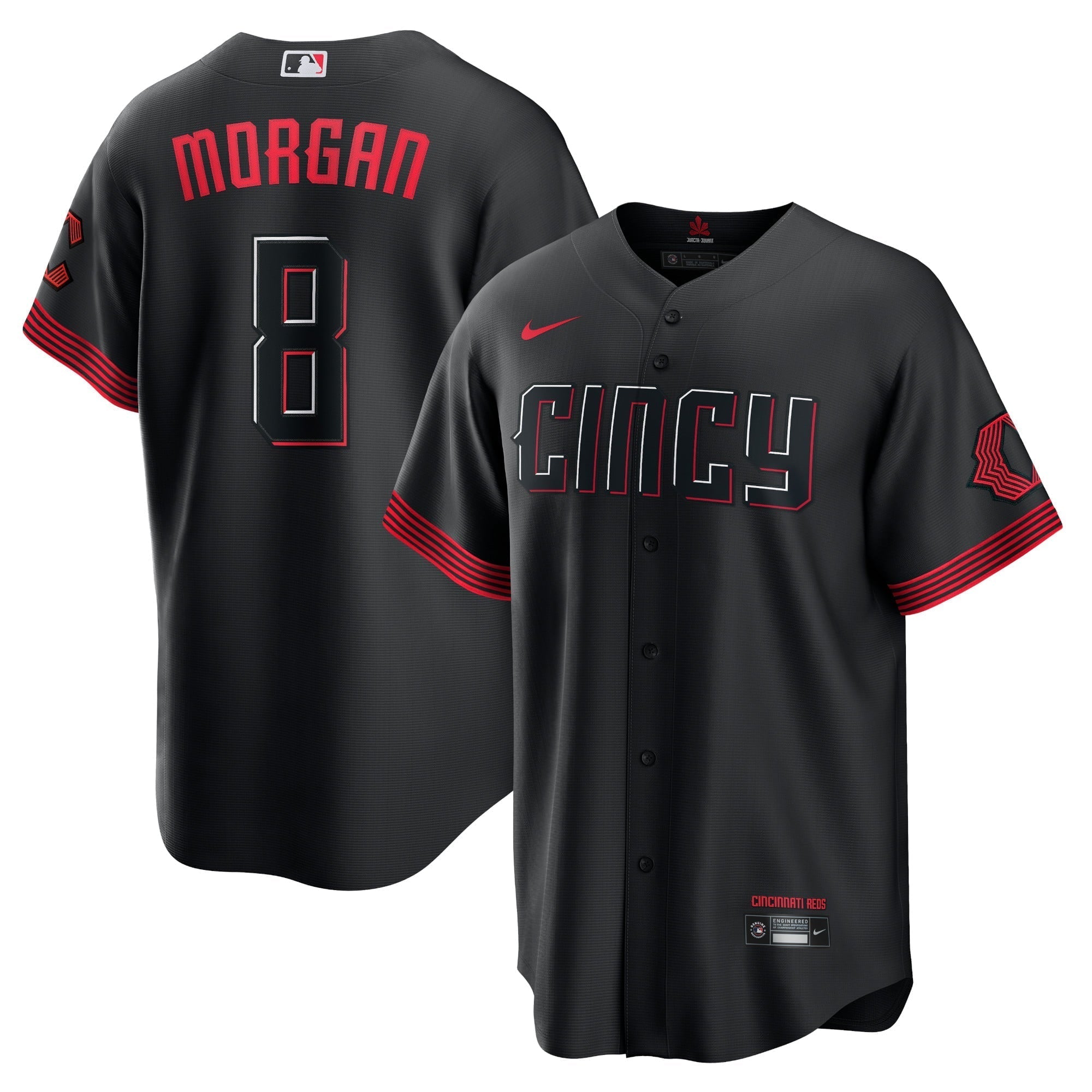 Men's Nike Joe Morgan Black Cincinnati Reds 2023 City Connect Replica Player Jersey