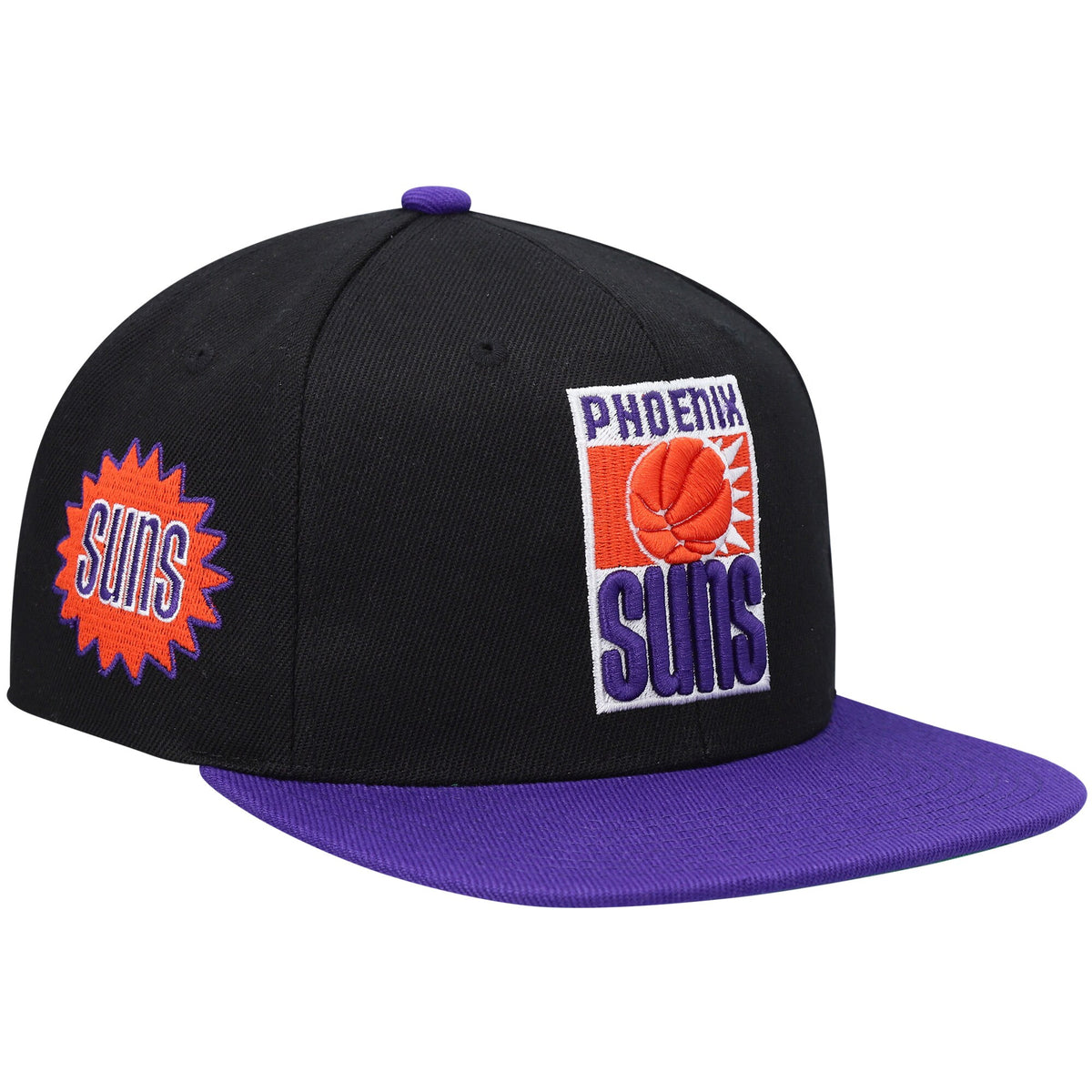 Phoenix Suns Mitchell & Ness Hardwood Classics Snapback Hat - Black/Purple