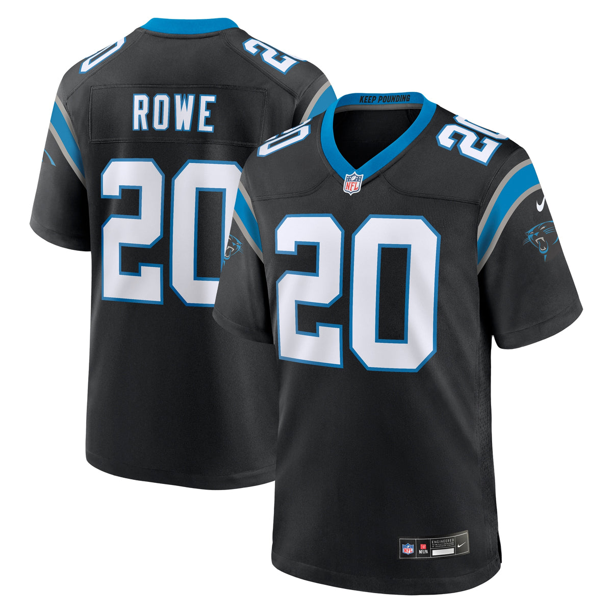 Eric Rowe Carolina Panthers Nike Team Game Jersey   Black