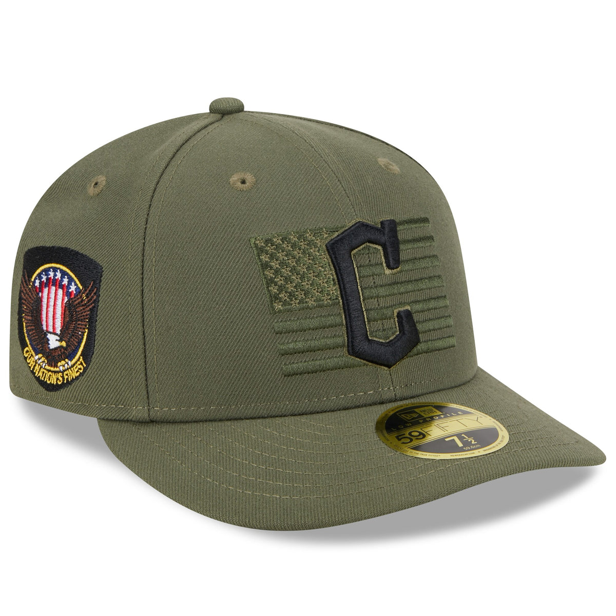 Cleveland Guardians New Era 2023 Armed Forces Day Low Profile 59FIFTY Fitted Hat - Green