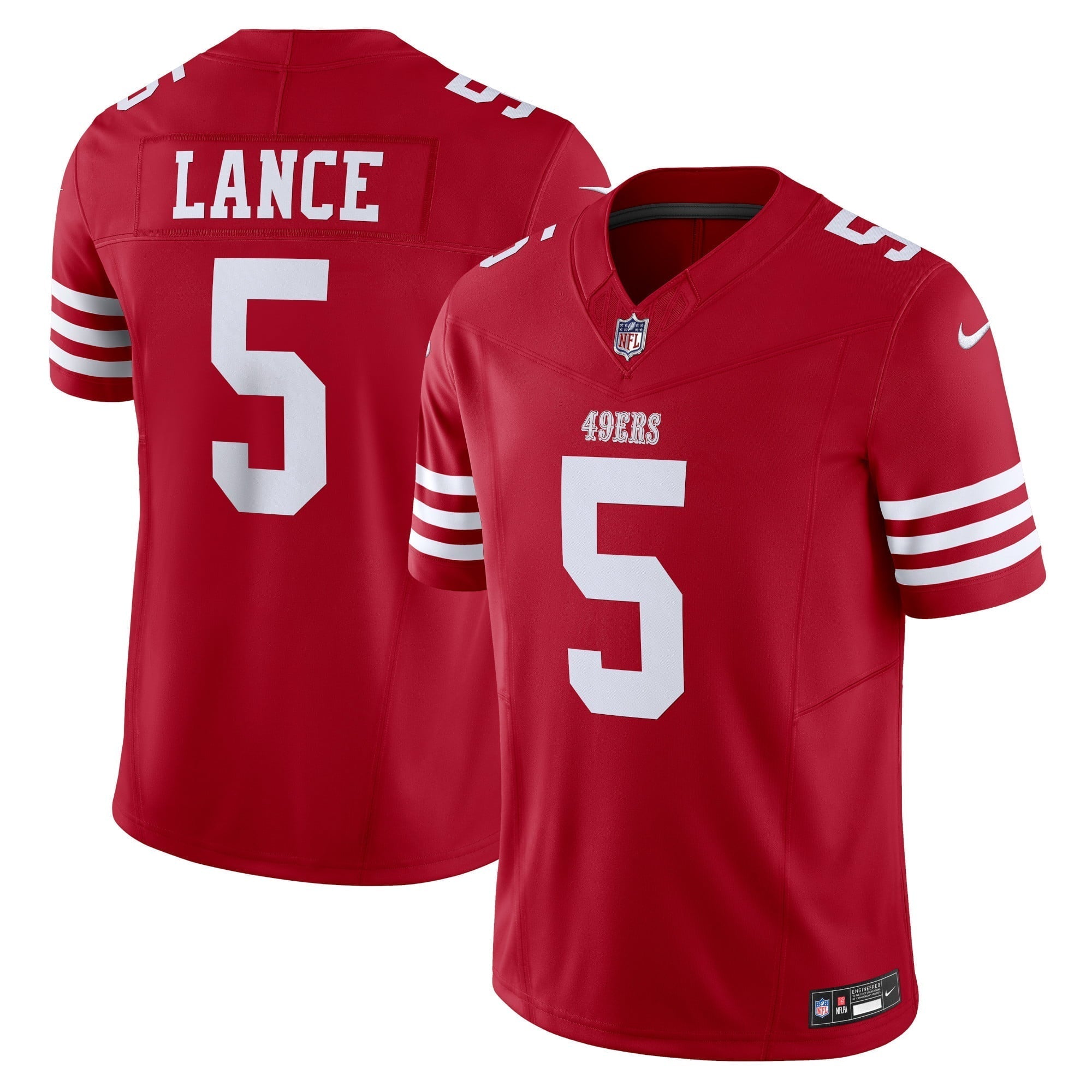 Men s Nike Trey Lance Scarlet San Francisco 49ers Vapor F.U.S.E. Limited Jersey
