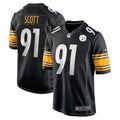 Men s Nike Delontae Scott Black Pittsburgh Steelers Game Player Jersey