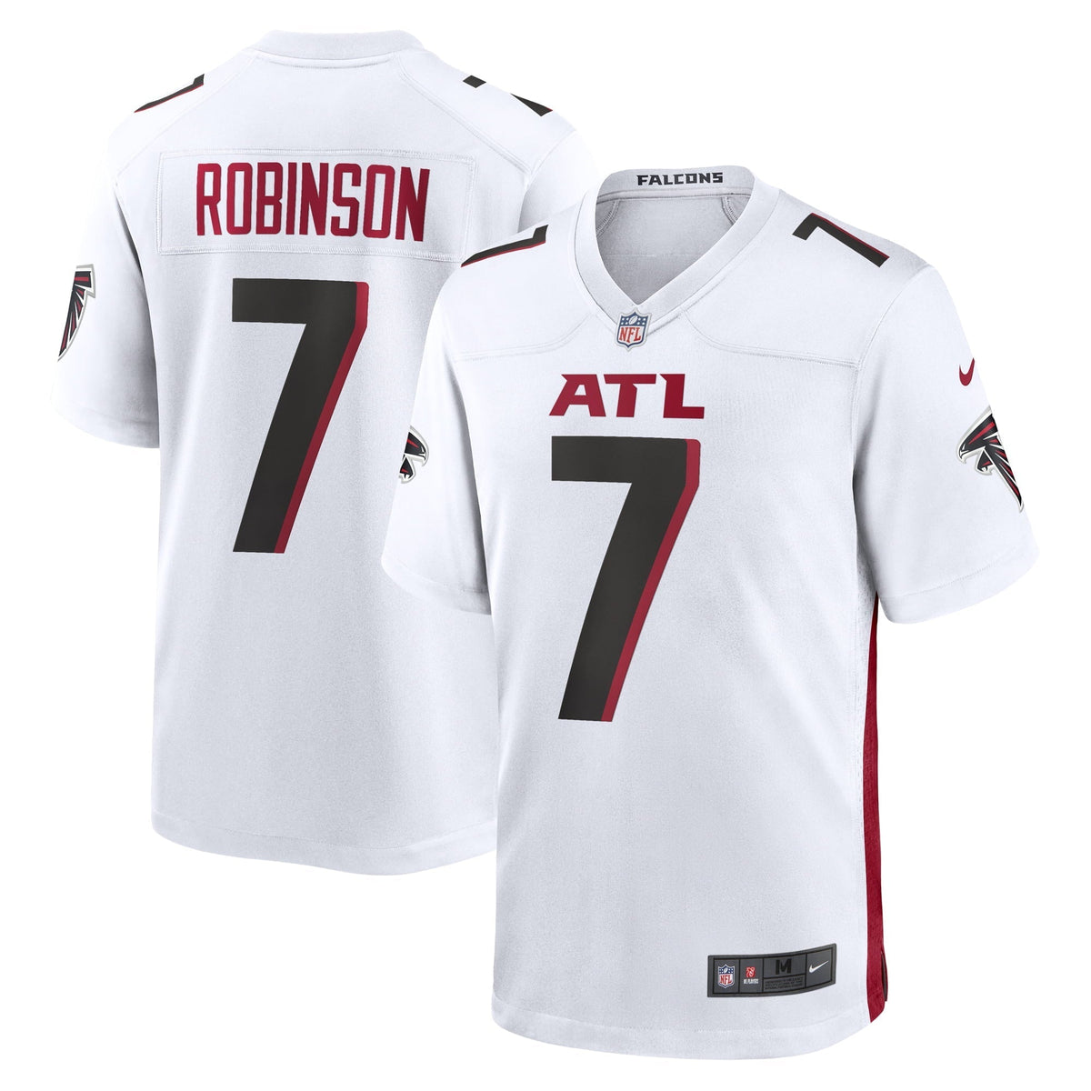 Men s Nike Bijan Robinson White Atlanta Falcons 2023 NFL Draft First Round Pick Game Jersey