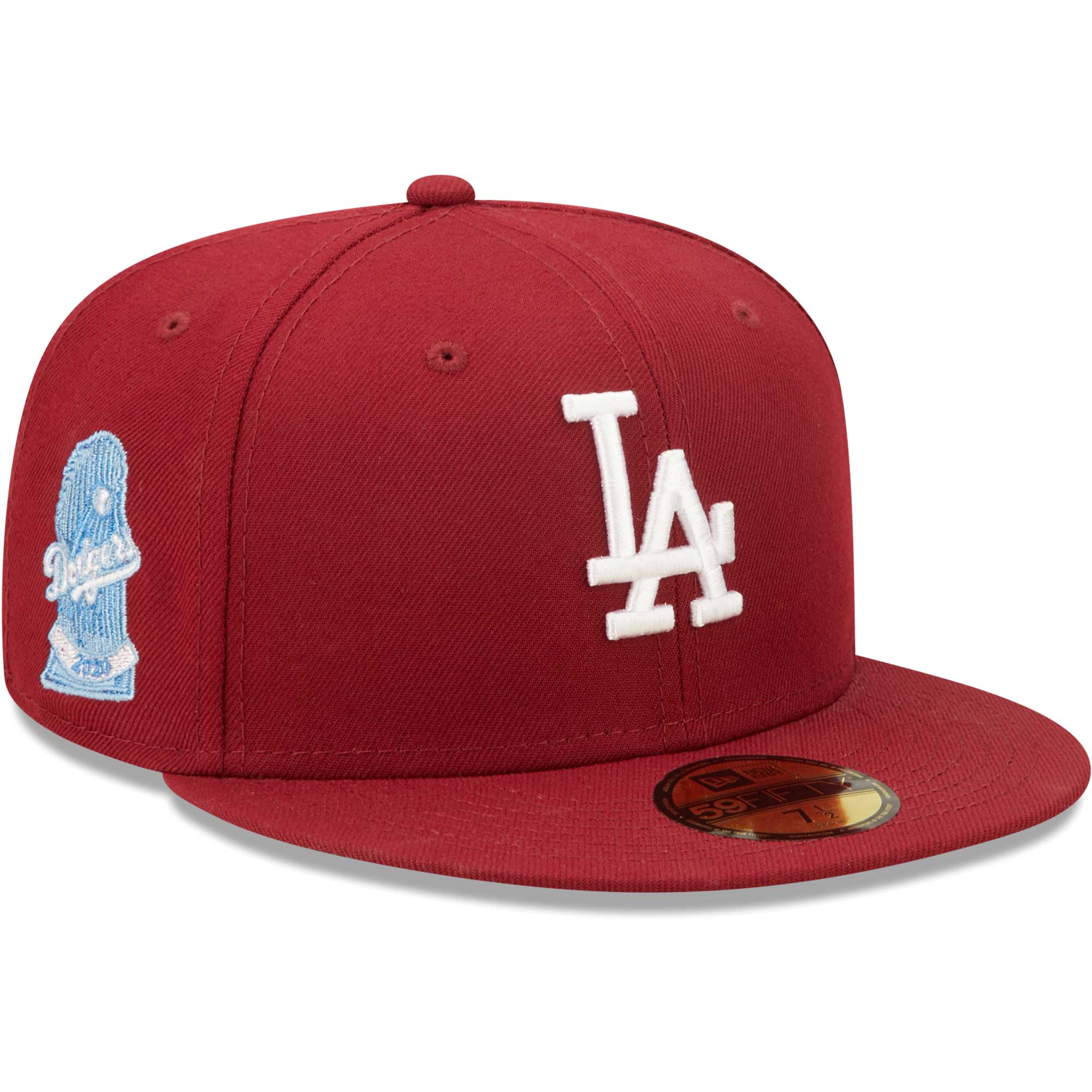 Los Angeles Dodgers New Era 2020 World Series Air Force Blue Undervisor 59FIFTY Fitted Hat - Cardinal