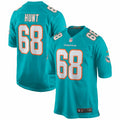Men s Nike Robert Hunt Aqua Miami Dolphins Game Jersey