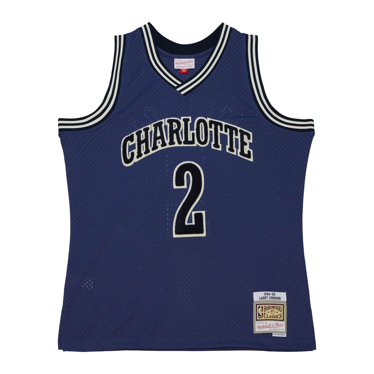 Off Court Chenille Swingman Larry Johnson Charlotte Hornets 1994-95 Jersey
