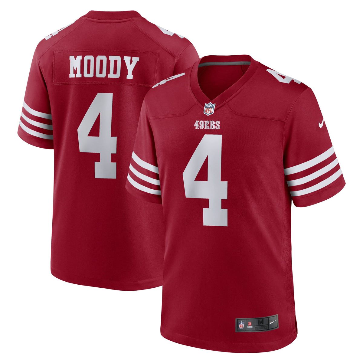 Men s Nike Jake Moody Scarlet San Francisco 49ers Team Game Jersey