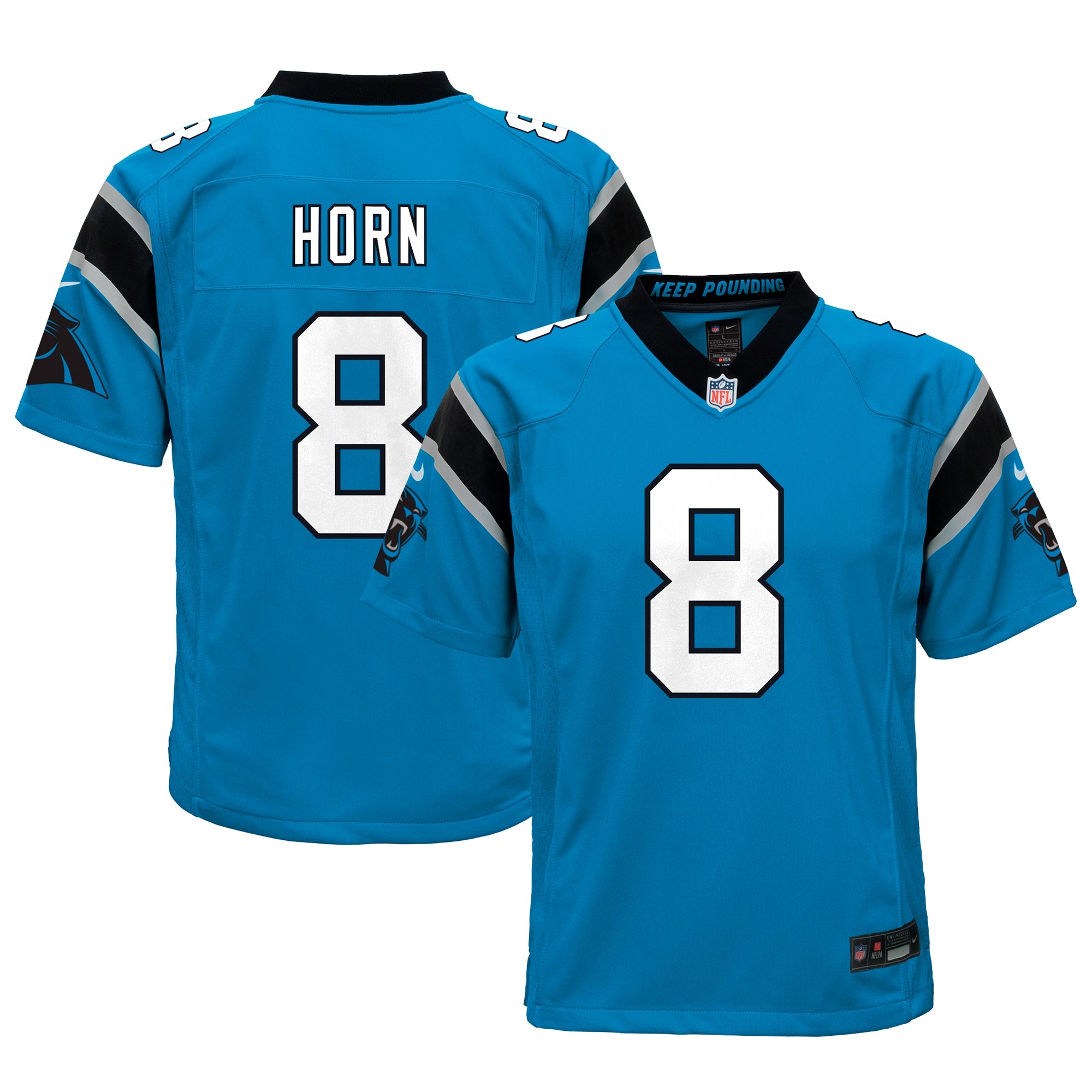 Jaycee Horn Carolina Panthers Nike Youth Game Jersey   Blue