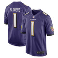 Youth Baltimore Ravens Zay Flowers Game Jersey   Purple