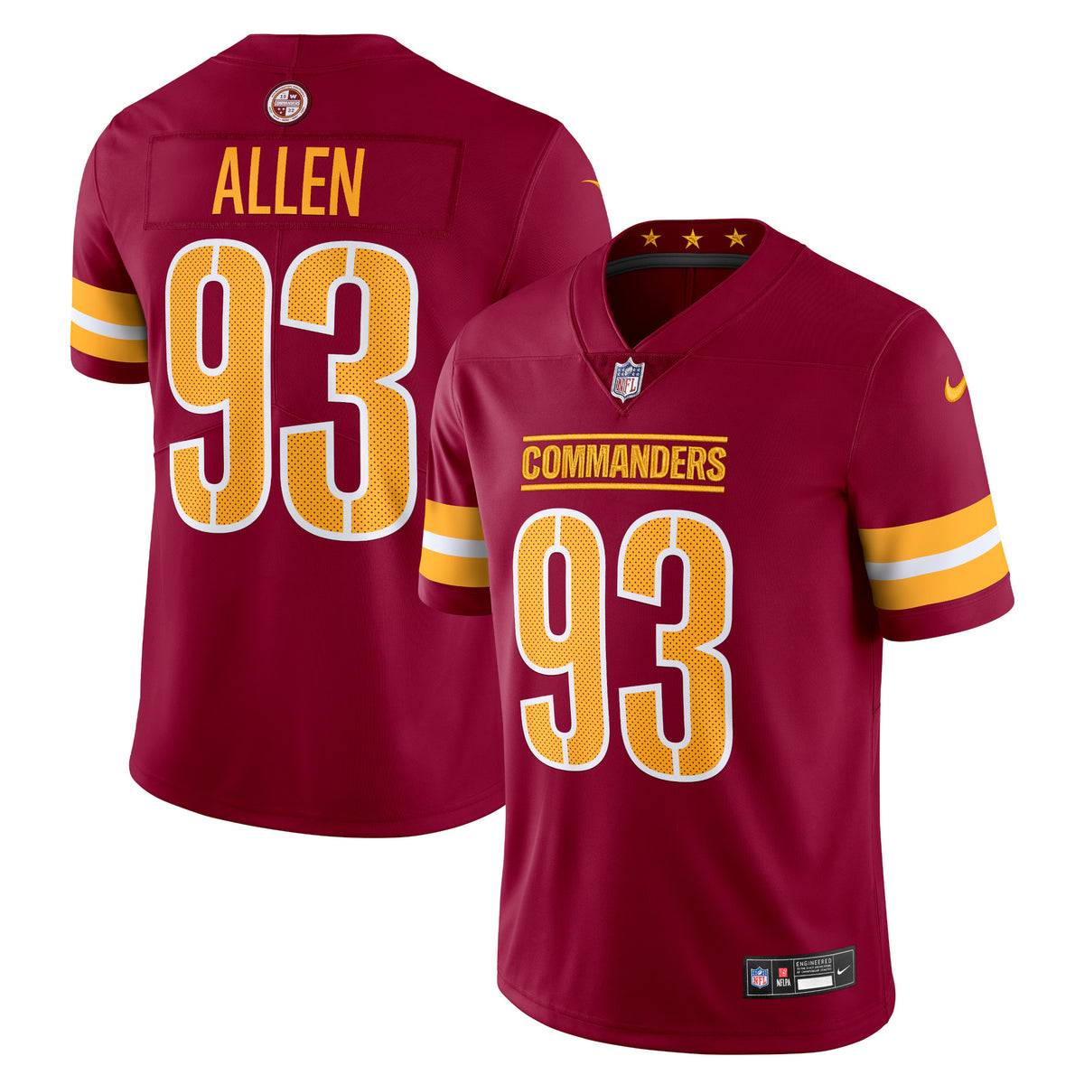 Jonathan Allen Washington Commanders Nike  Vapor Untouchable Limited Jersey   Burgundy