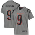 Joe Burrow Cincinnati Bengals Nike Youth Inverted Team Game Jersey   Gray