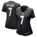 Women s Nike Rashod Bateman Black Baltimore Ravens Game Player Jersey