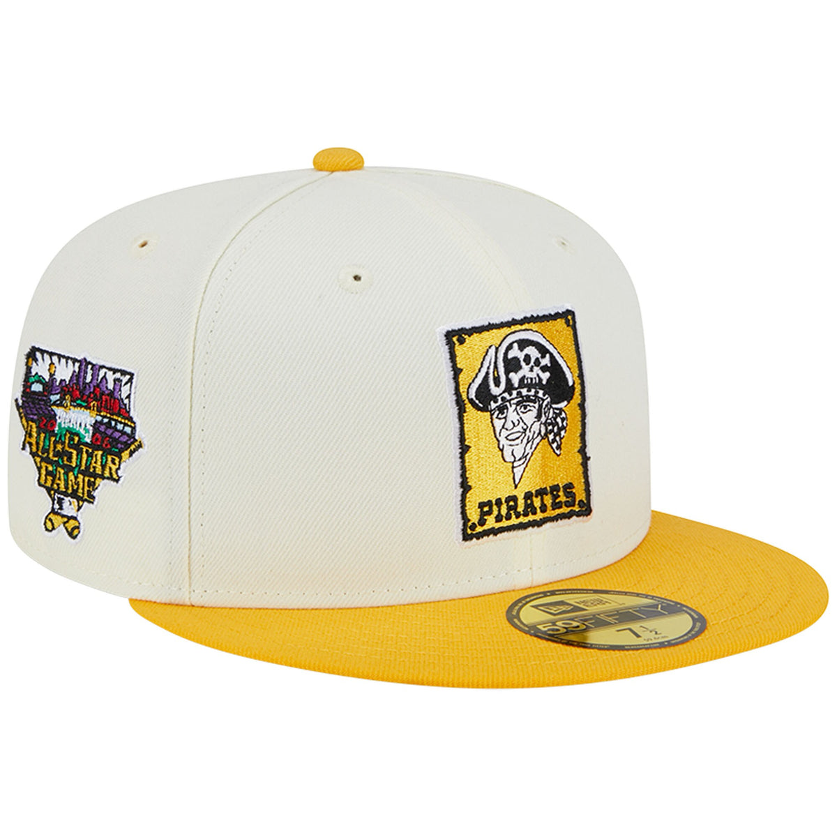 Pittsburgh Pirates New Era Retro 59FIFTY Fitted Hat - Stone/Gold