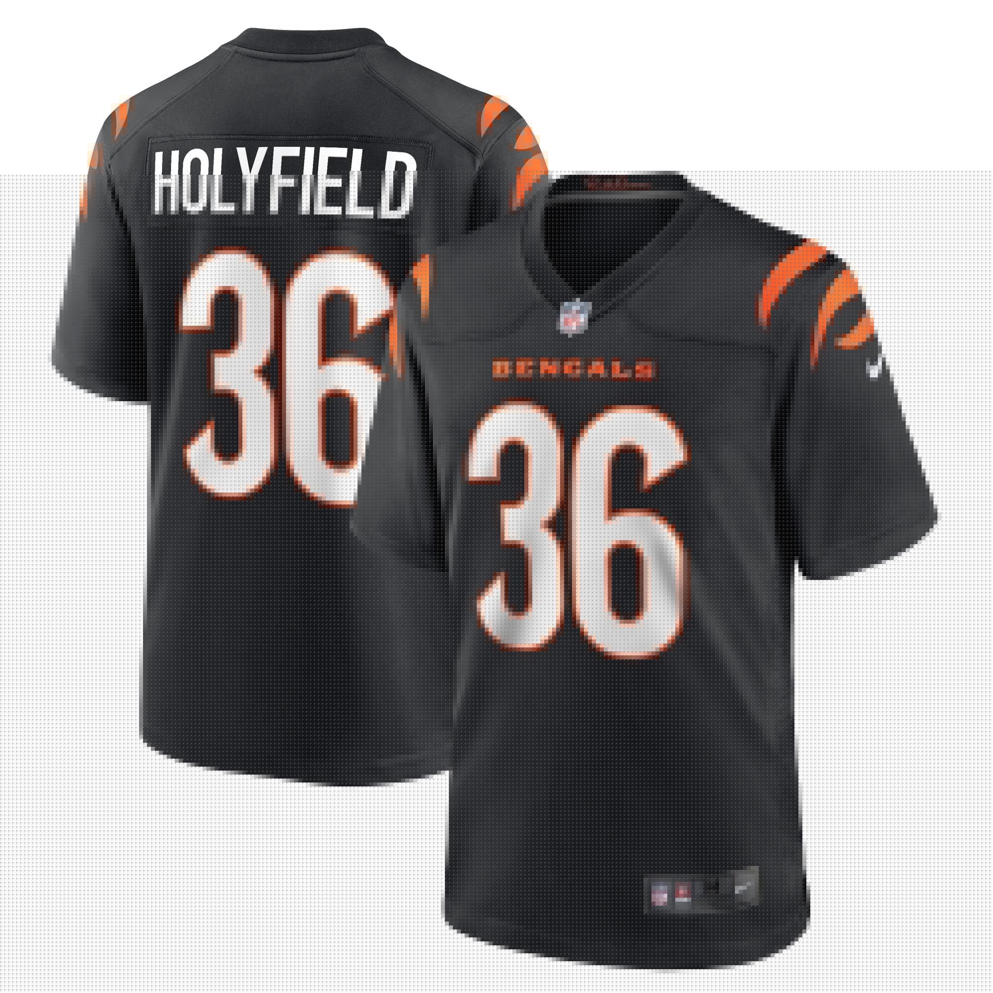 Men s Nike Elijah Holyfield Black Cincinnati Bengals Game Player Jersey