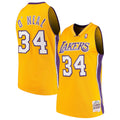Men's Shaquille O'Neal Los Angeles Lakers 1999-00 Gold Swingman Replica Jersey By Mitchell & Ness
