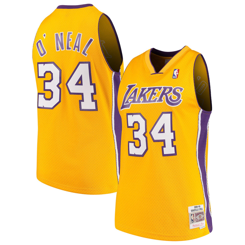 Men's Shaquille O'Neal Los Angeles Lakers 1999-00 Gold Swingman Replica Jersey By Mitchell & Ness