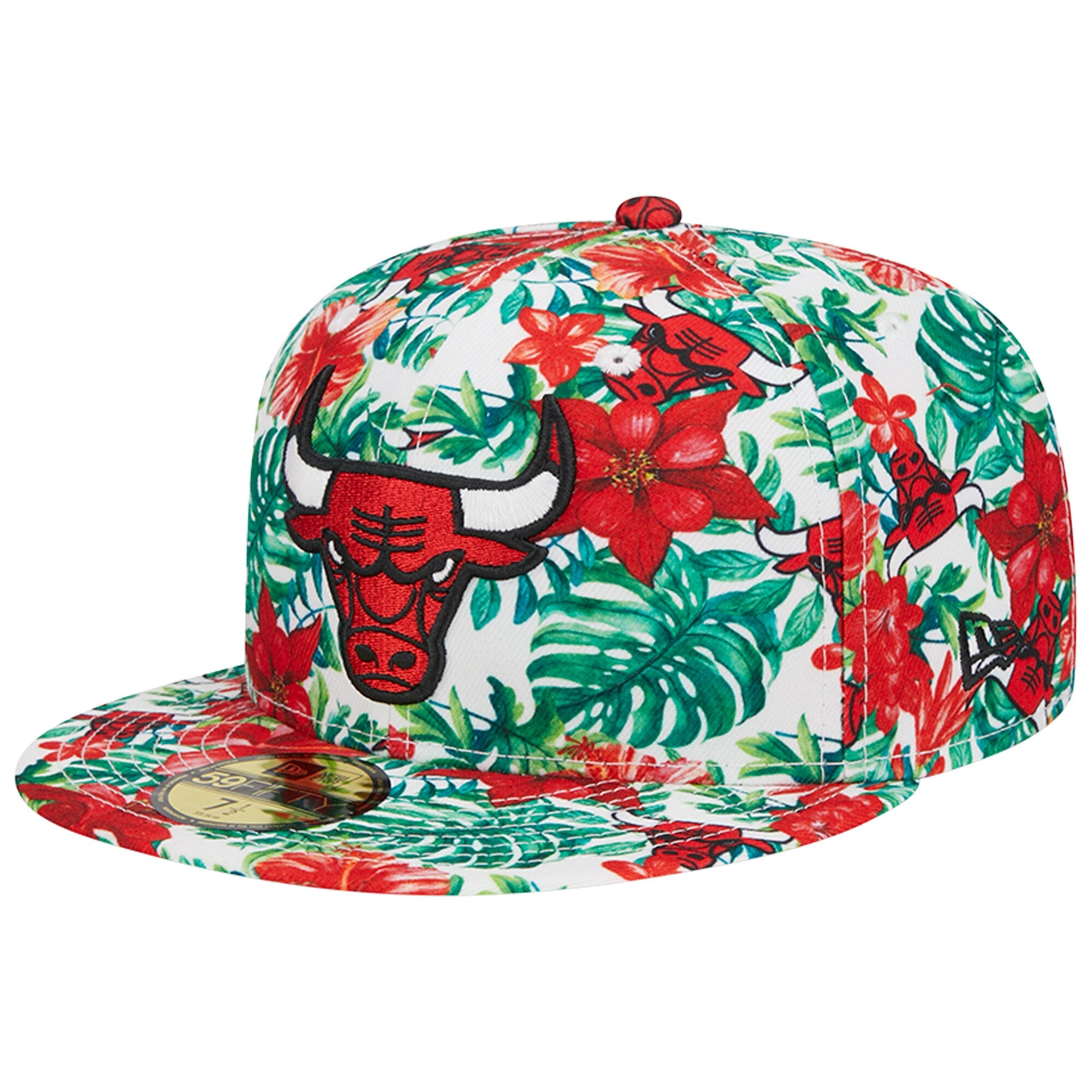Chicago Bulls New Era Tropical Hibiscus 59FIFTY Fitted Hat