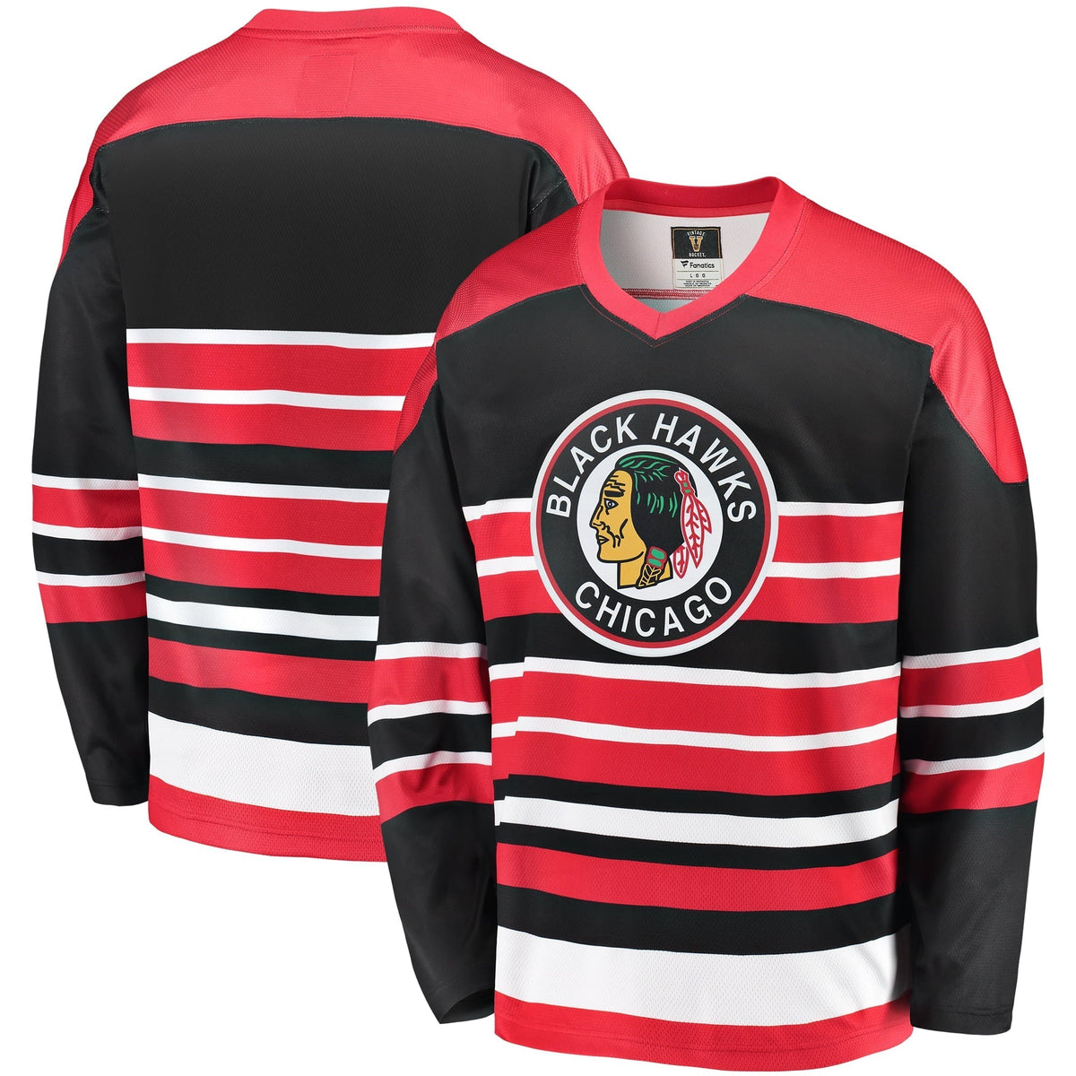 Men's Fanatics Branded Red/Black Chicago Blackhawks Premier Breakaway Heritage Blank Jersey
