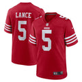 Men s Nike Trey Lance Scarlet San Francisco 49ers Game Player Jersey