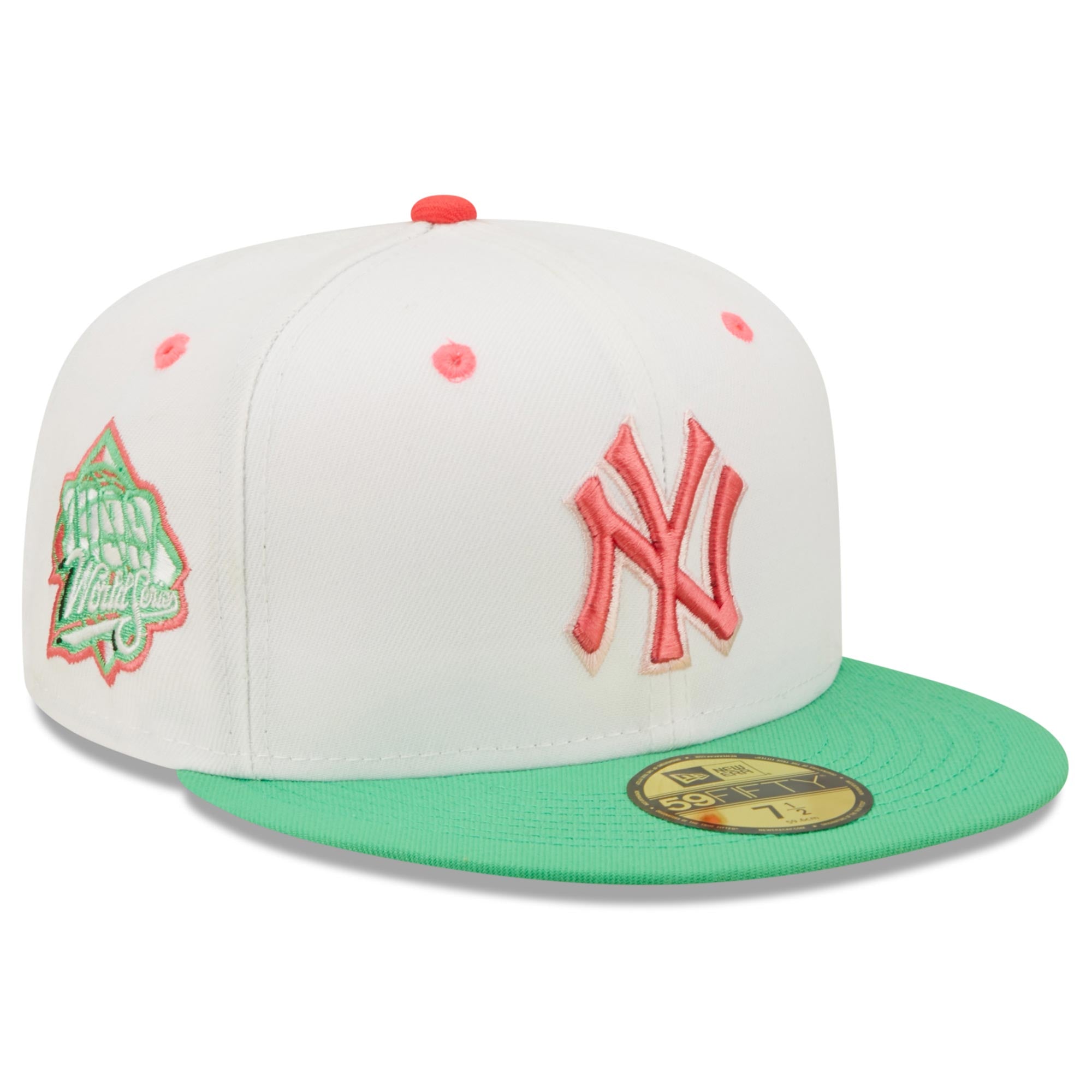 New York Yankees New Era 1999 World Series Watermelon Lolli 59FIFTY Fitted Hat - White/Green