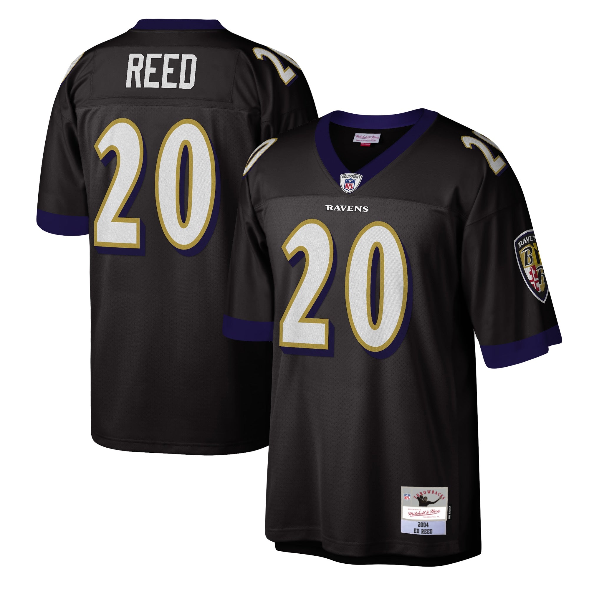 Ed Reed Baltimore Ravens Mitchell   Ness Legacy Replica Jersey   Black