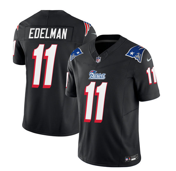 Men s New England Patriots Julian Edelman Black 2023 F.U.S.E. Vapor Limited Stitched Jersey