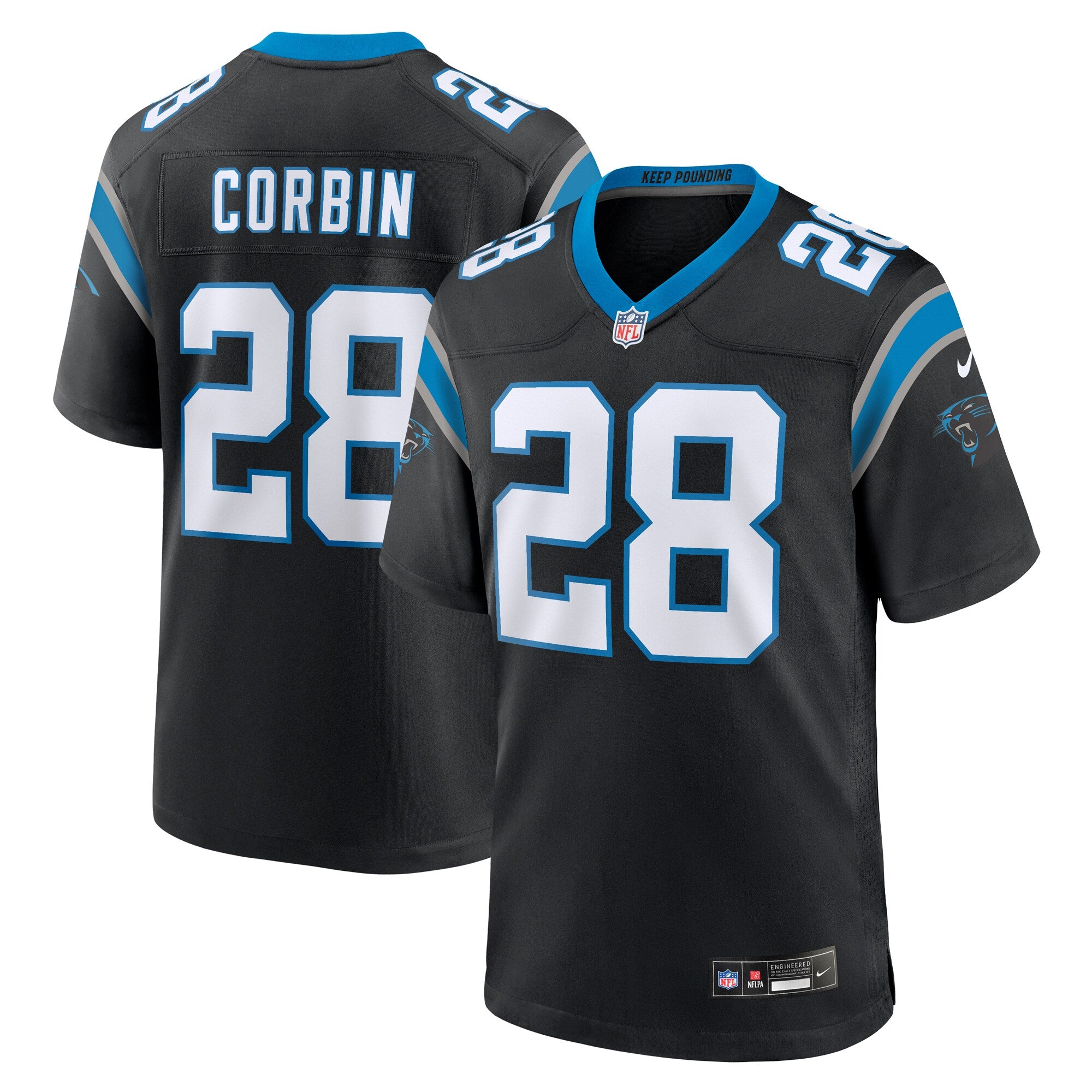 Jashaun Corbin Carolina Panthers Nike Team Game Jersey    Black