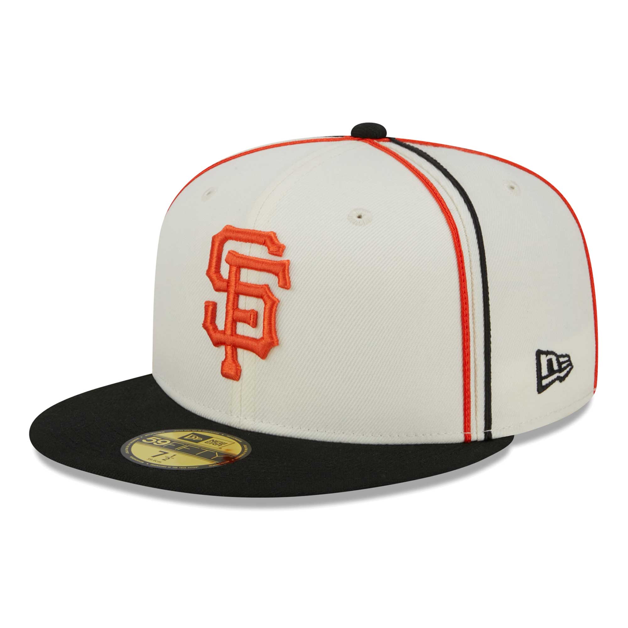 San Francisco Giants New Era Chrome Sutash 59FIFTY Fitted Hat - Cream/Black