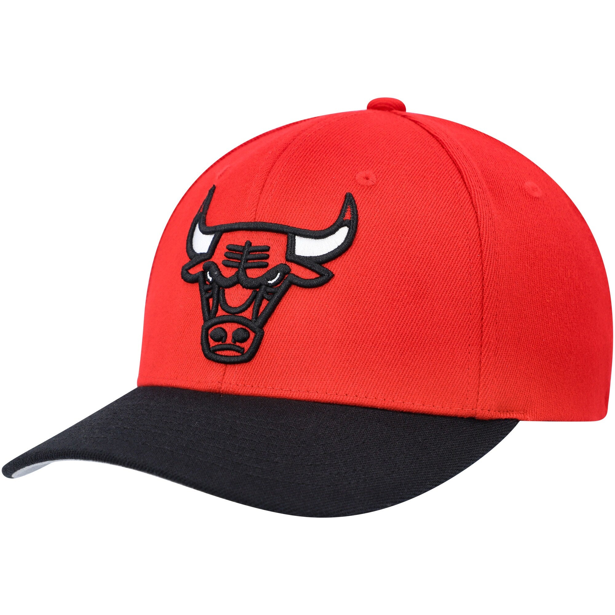 Chicago Bulls Mitchell & Ness MVP Team Two-Tone 2.0 Stretch-Snapback Hat - Red/Black