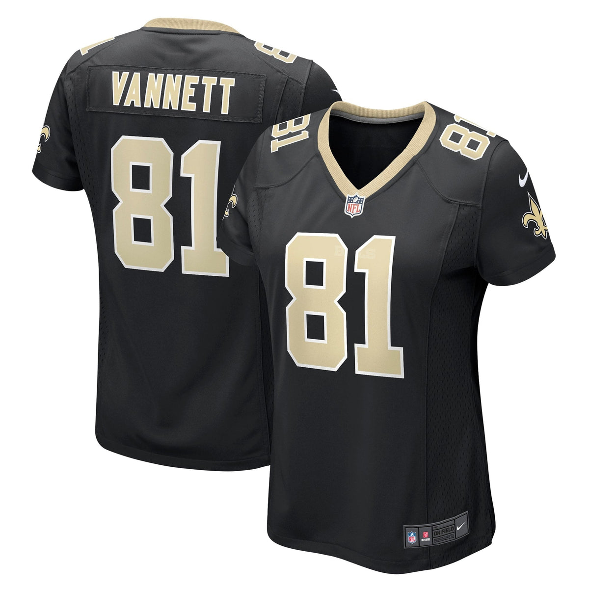 Women s Nike Nick Vannett Black New Orleans Saints Game Jersey
