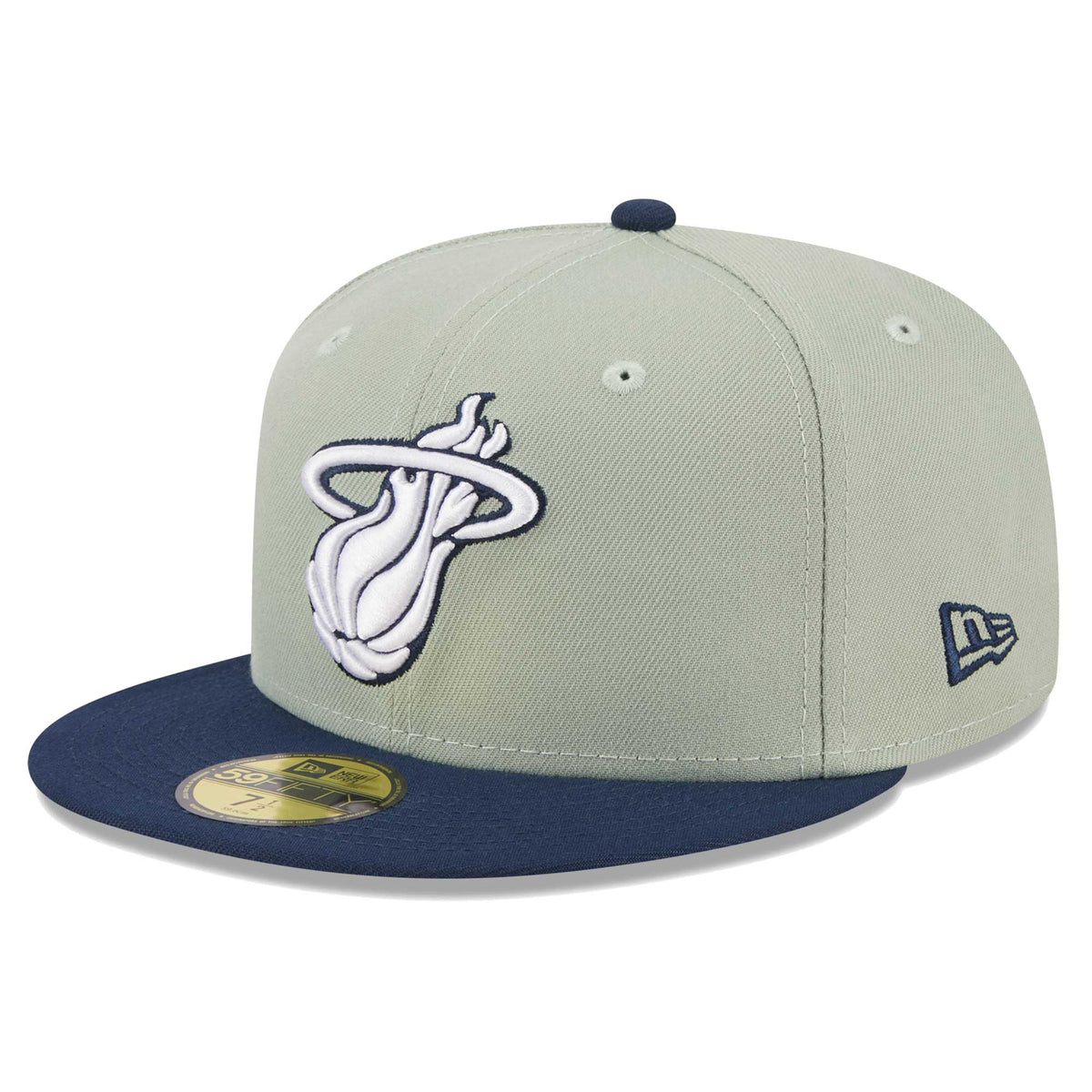 Miami Heat New Era Two-Tone Color Pack 59FIFTY Fitted Hat - Sage/Navy
