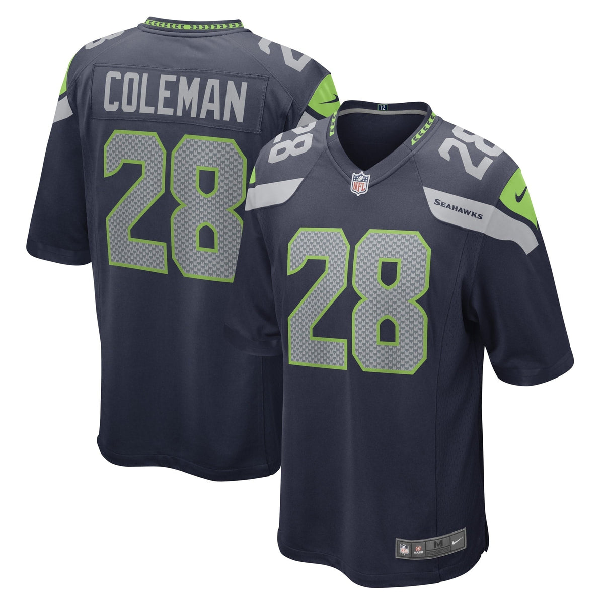 Men s Nike Justin Coleman College Navy Seattle Seahawks Game Player Jersey