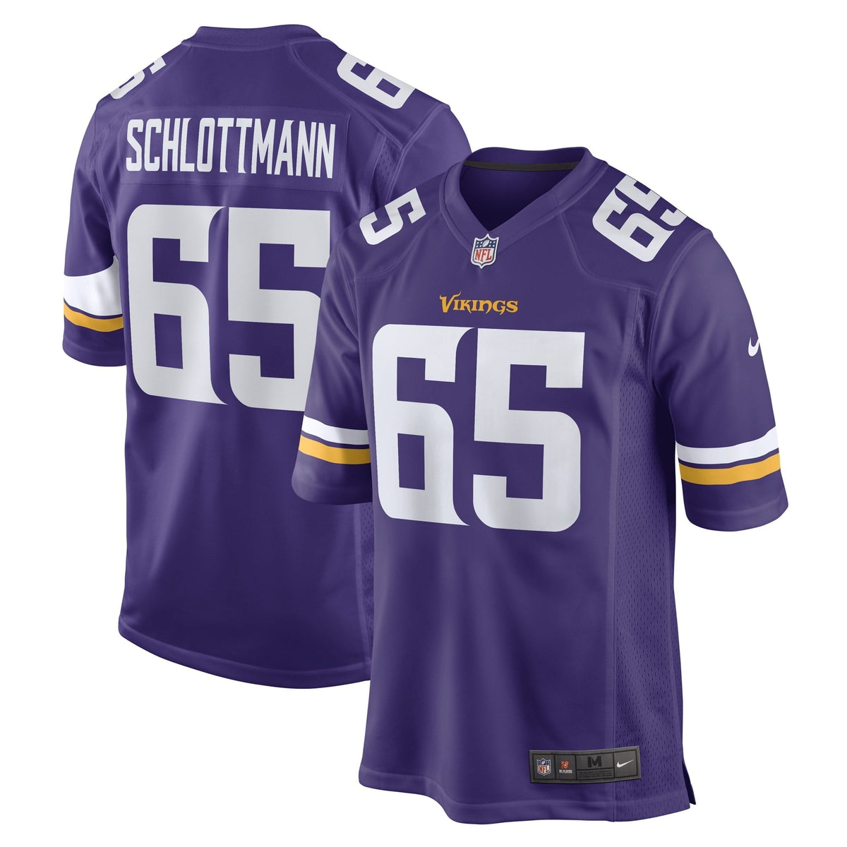 Men s Nike Austin Schlottmann Purple Minnesota Vikings Game Player Jersey