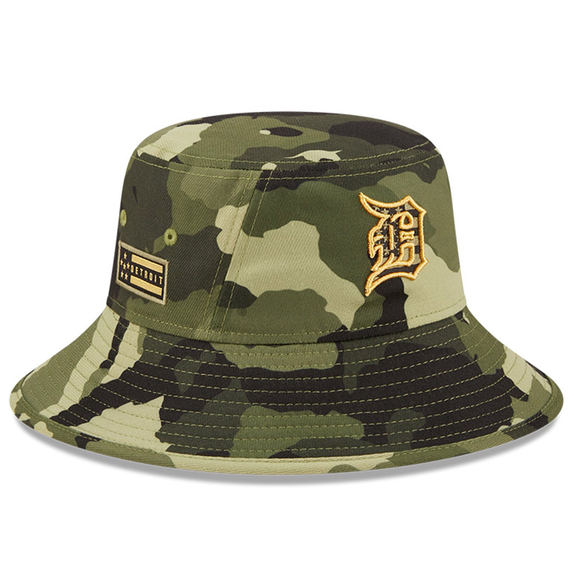 Detroit Tigers New Era 2022 Armed Forces Day Bucket Hat - Camo
