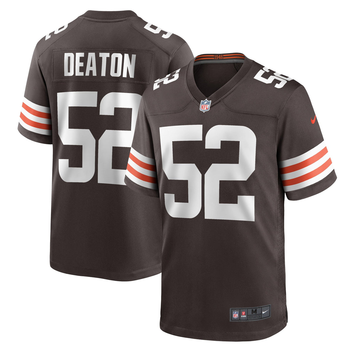 Men s Nike Dawson Deaton Brown Cleveland Browns Game Player Jersey