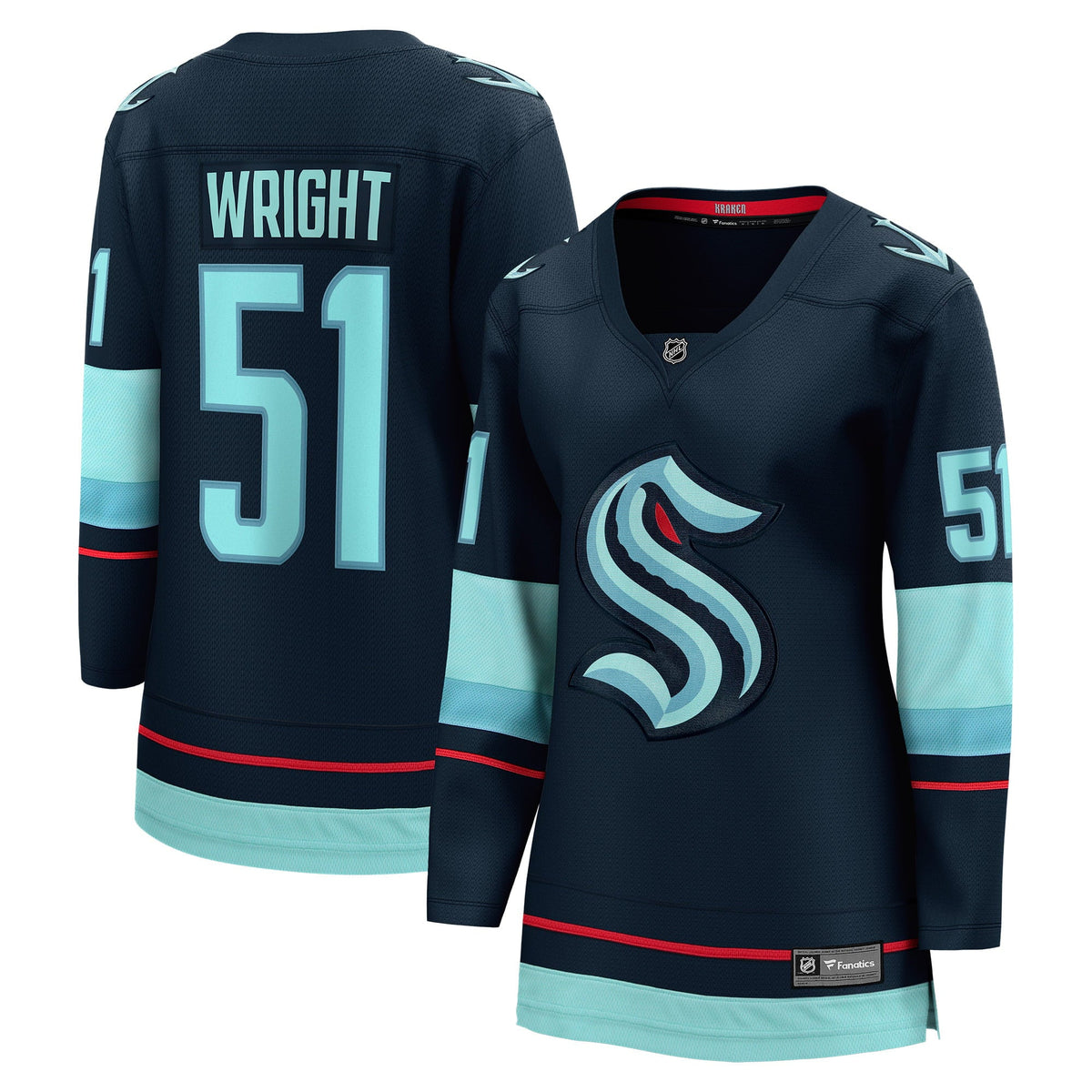 Women's Fanatics Branded Shane Wright Deep Sea Blue Seattle Kraken Home Breakaway Jersey