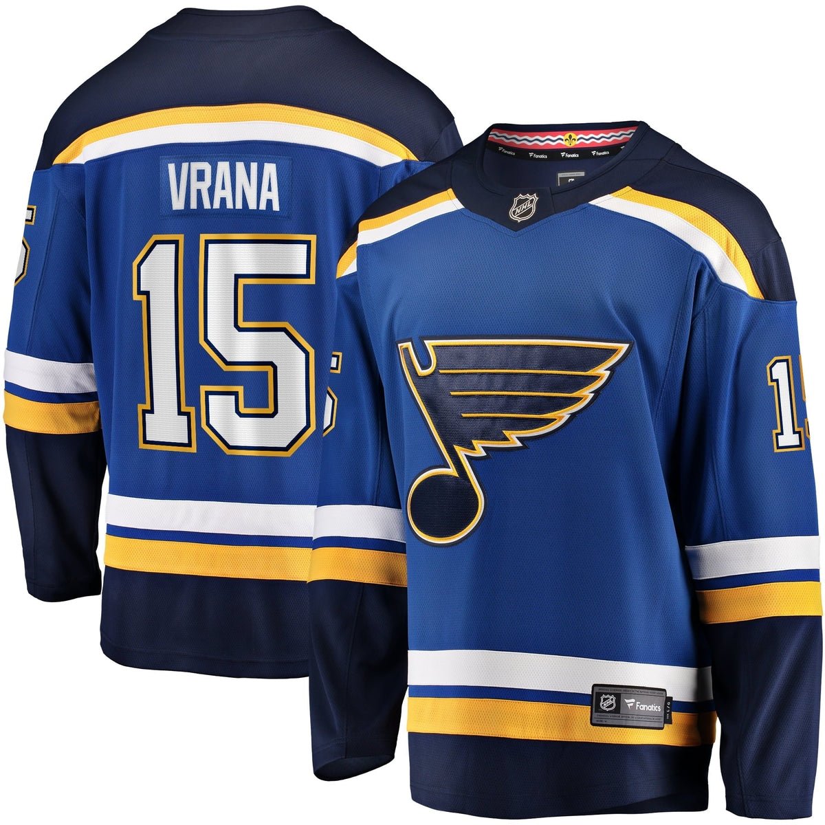 Men's Fanatics Branded Jakub Vrana Blue St. Louis Blues Home Breakaway Jersey
