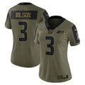 Russell Wilson Seattle Seahawks Nike Women s 2021 Salute To Service Limited Player Jersey Olive