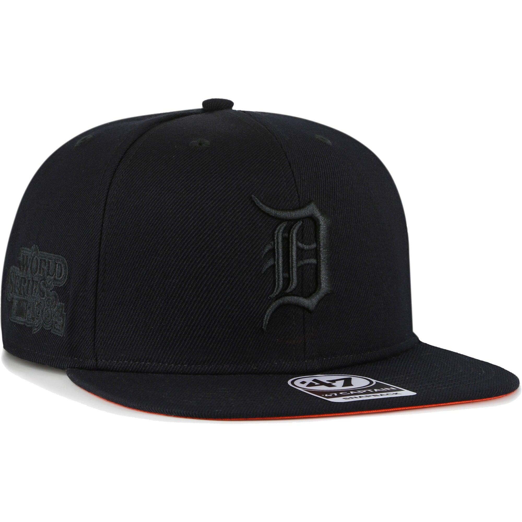 Detroit Tigers '47 Black on Black Sure Shot Captain Snapback Hat