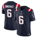 Men s New England Patriots Christian Gonzalez Navy 2023 F.U.S.E. Vapor Limited Stitched Jersey
