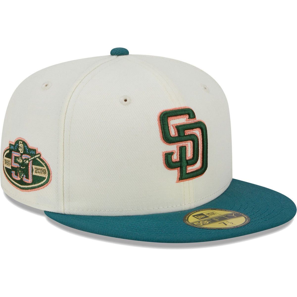 San Diego Padres New Era Chrome Evergreen 59FIFTY Fitted Hat - Cream
