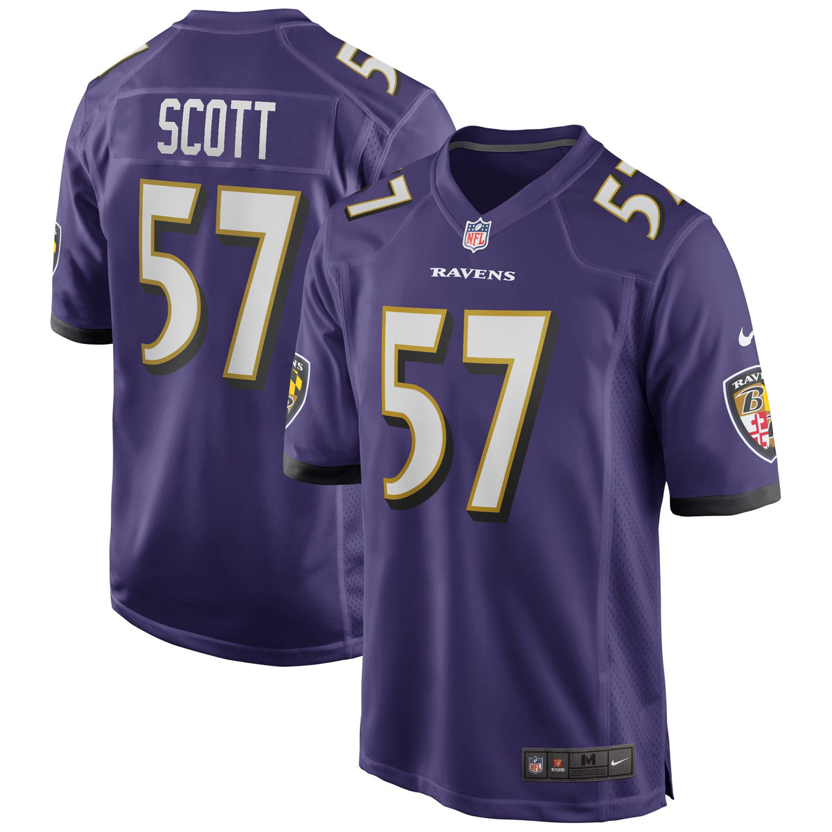 Bart Scott Baltimore Ravens Nike Game Retired Player Jersey   Purple