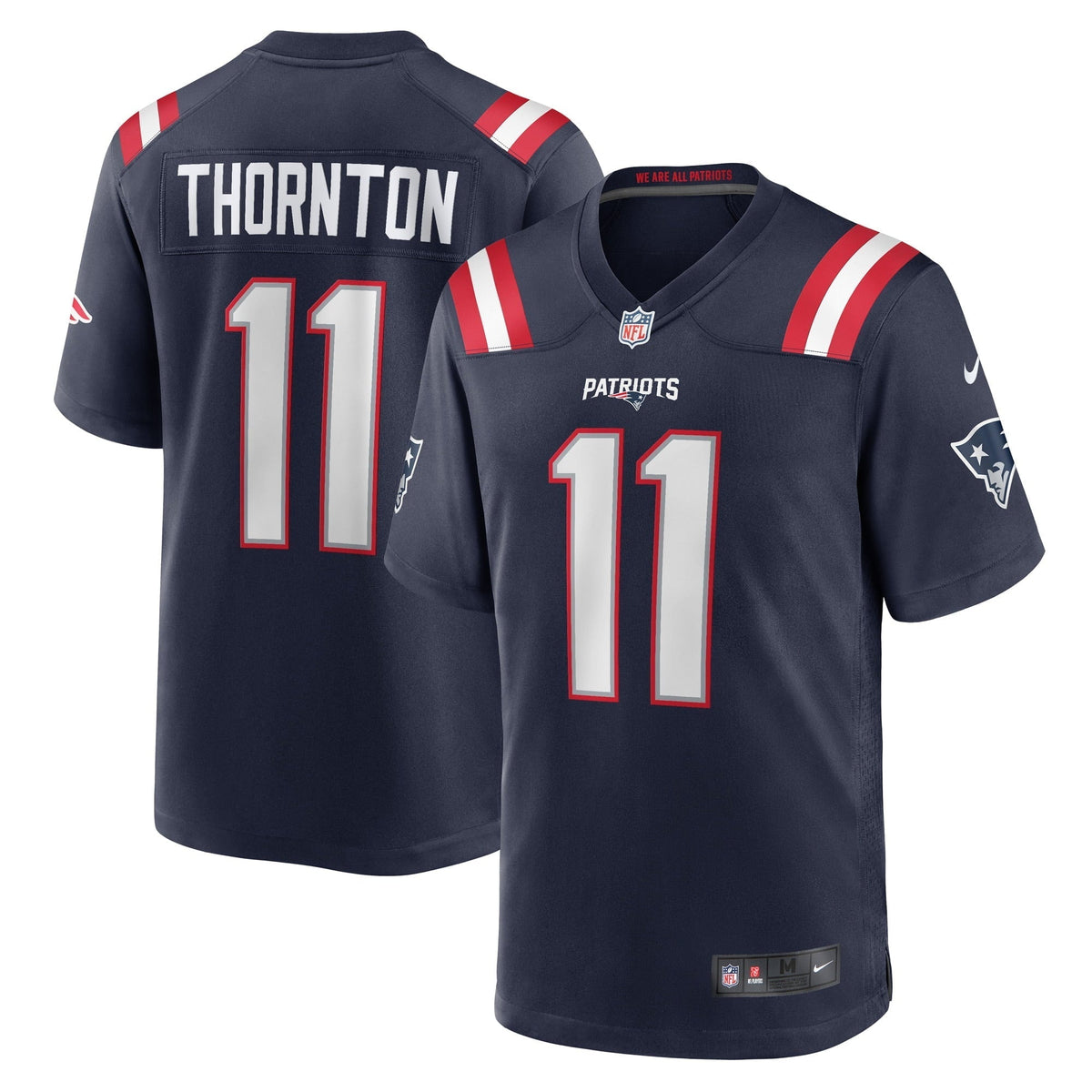 Men s Nike Tyquan Thornton Navy New England Patriots Game Player Jersey
