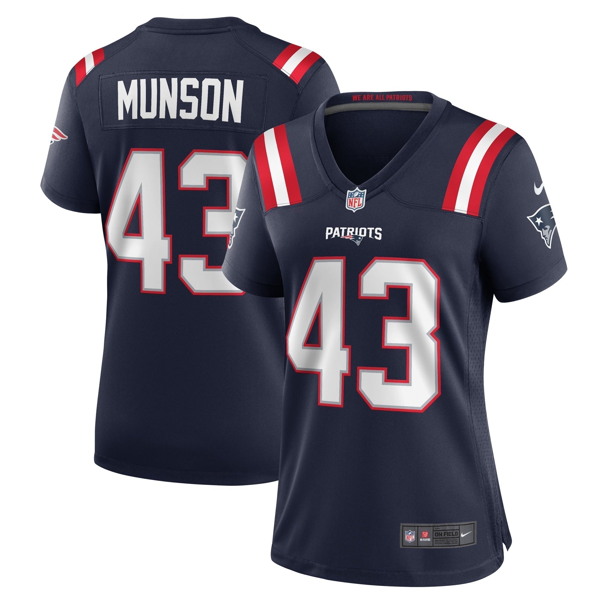 Women s Nike Calvin Munson Navy New England Patriots Home Game Player Jersey