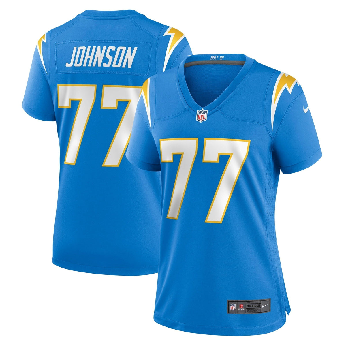 Women s Nike Zion Johnson Powder Blue Los Angeles Chargers Player Game Jersey