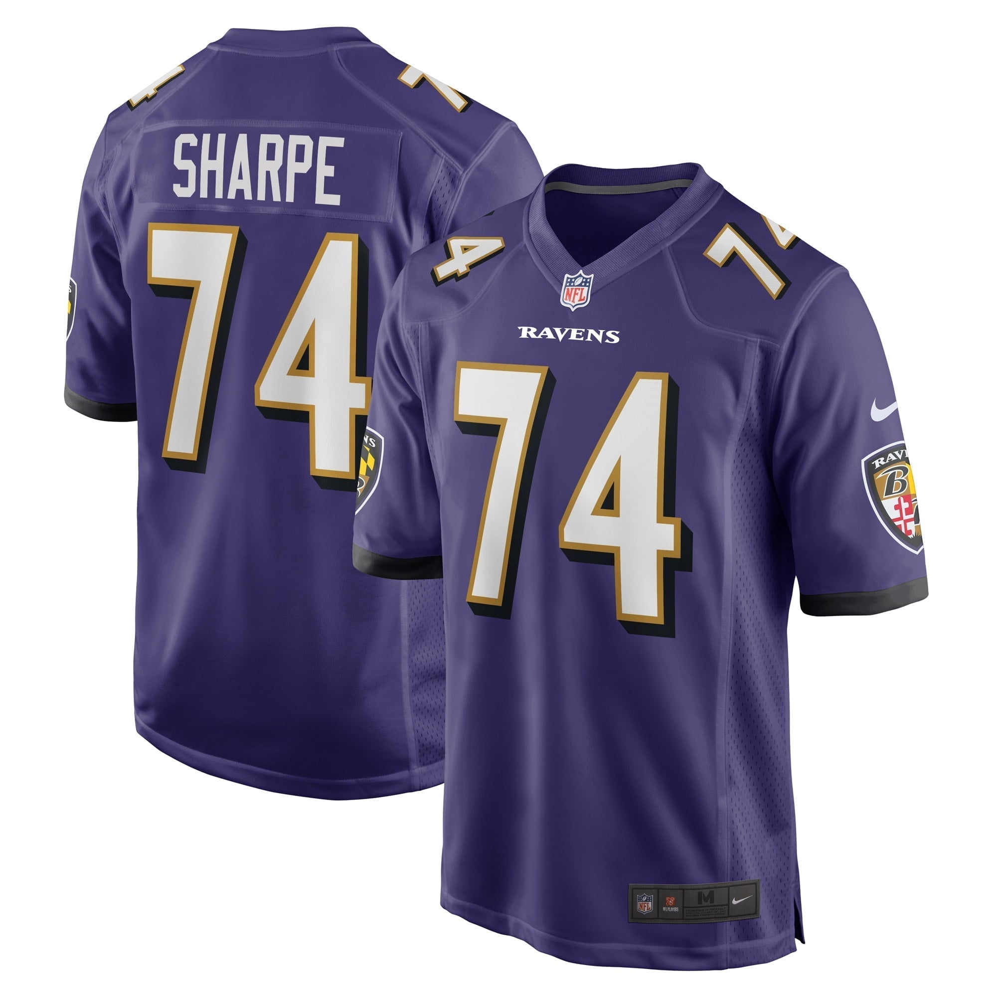 Men s Nike David Sharpe Purple Baltimore Ravens Game Player Jersey