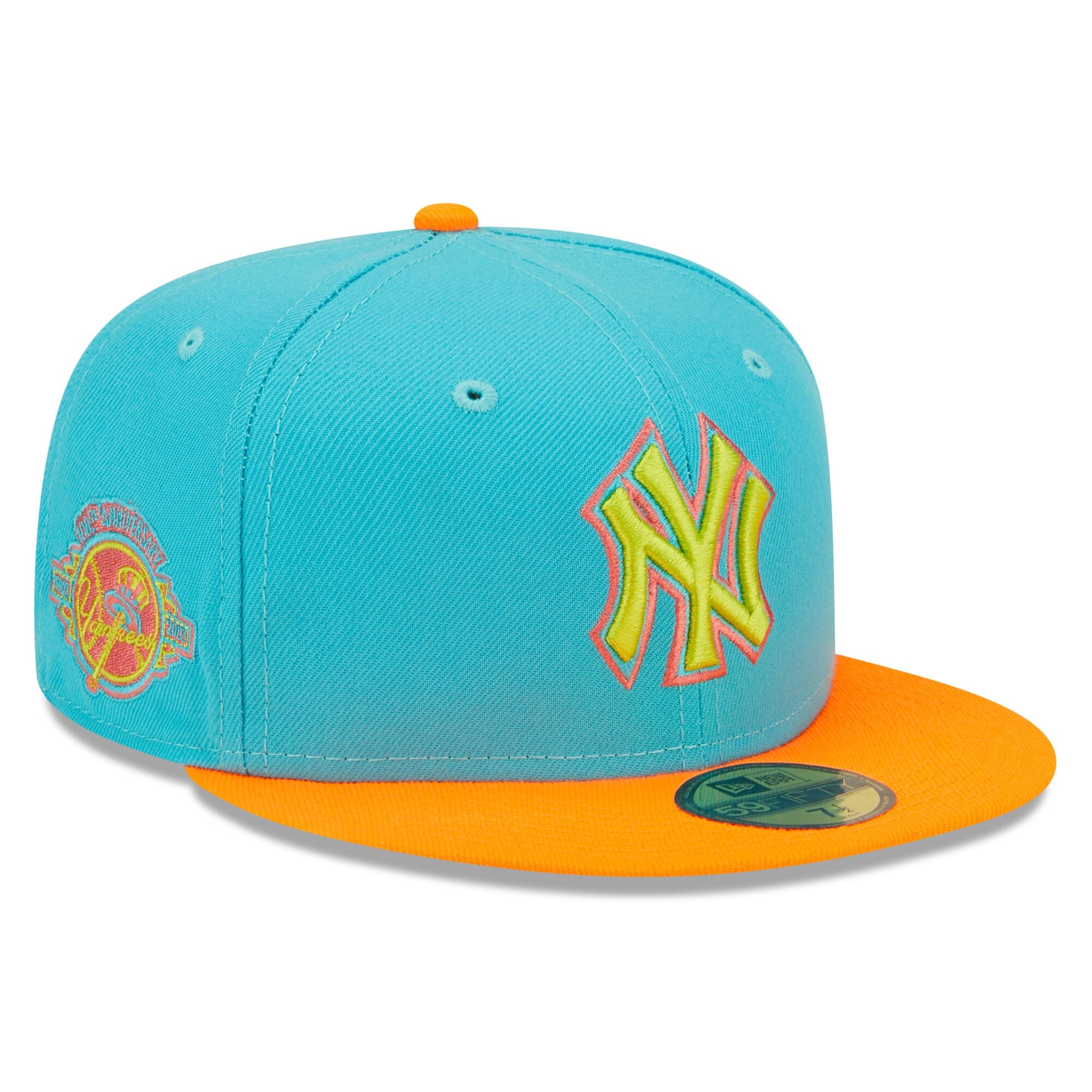 New York Yankees New Era Vice Highlighter 59FIFTY Fitted Hat - Blue/Orange