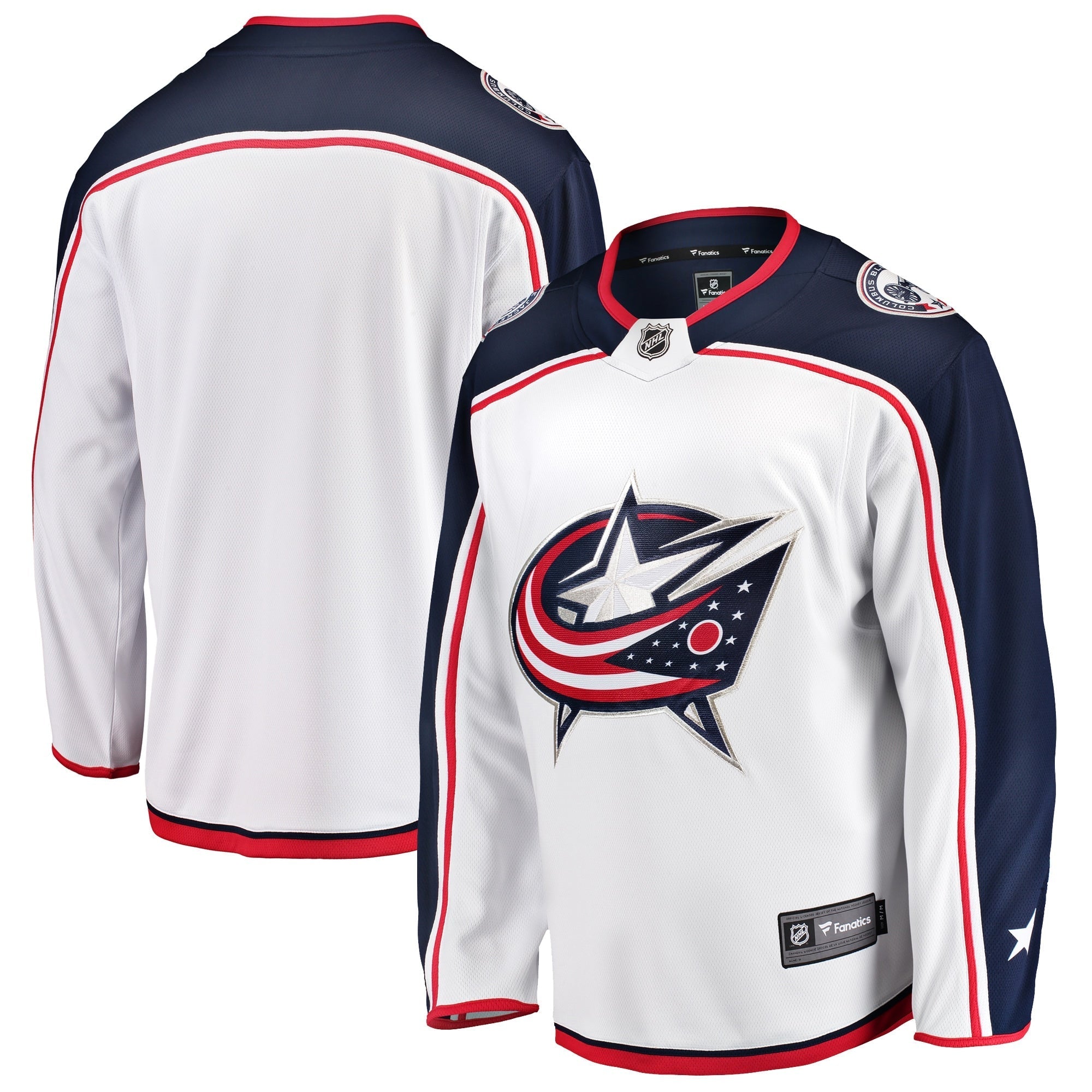 Men's Fanatics Branded White Columbus Blue Jackets Breakaway Away Jersey