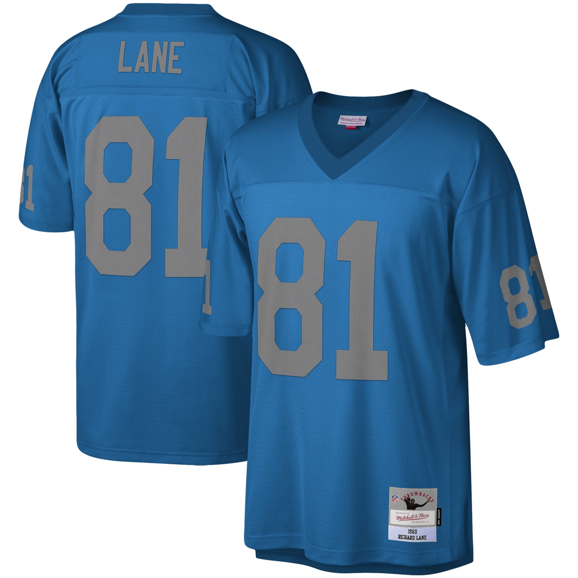 Richard Lane Detroit Lions Mitchell   Ness Legacy Replica Jersey   Blue